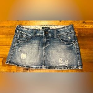 Vintage Anchor Blue Denim mini skirt, Distressed. Juniors size 9
